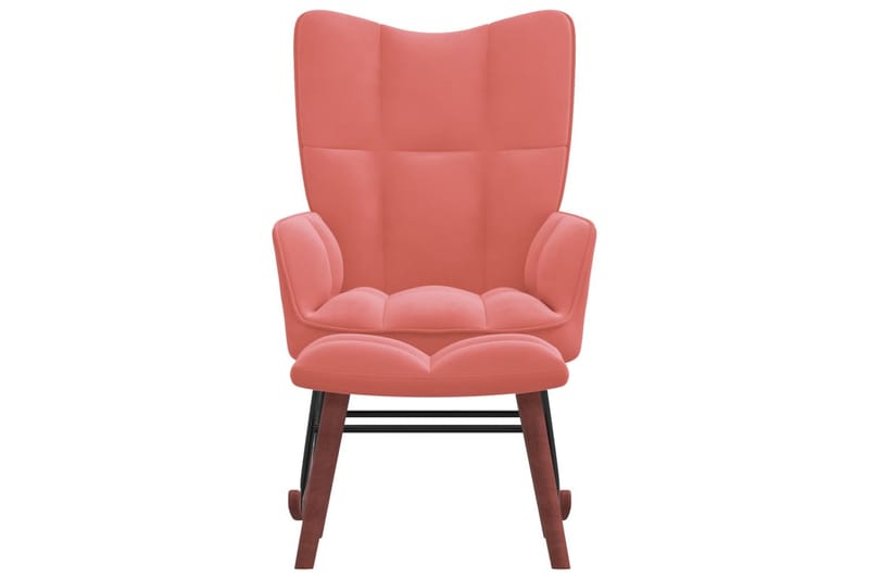 Gungstol med fotpall rosa sammet - Rosa - Möbler - Vardagsrum - Stolar & sittmöbler - Snurrstolar & gungstolar
