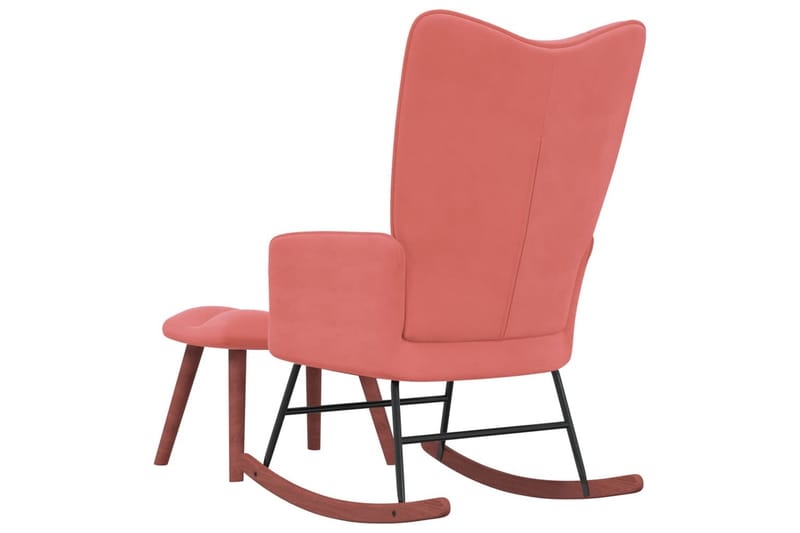 Gungstol med fotpall rosa sammet - Rosa - Möbler - Vardagsrum - Stolar & sittmöbler - Snurrstolar & gungstolar