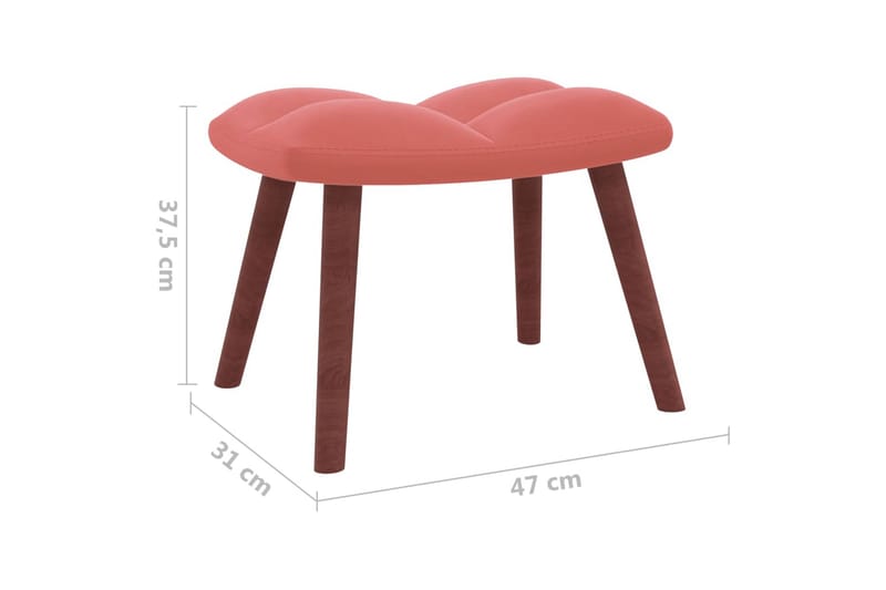 Gungstol med fotpall rosa sammet - Rosa - Möbler - Vardagsrum - Stolar & sittmöbler - Snurrstolar & gungstolar