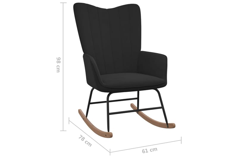 Gungstol med fotpall Svart sammet - Svart - Möbler - Vardagsrum - Stolar & sittmöbler - Snurrstolar & gungstolar