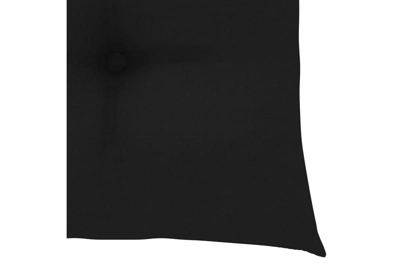 Gungstol med svart dyna massiv teak - Svart - Snurrstolar & gungstolar