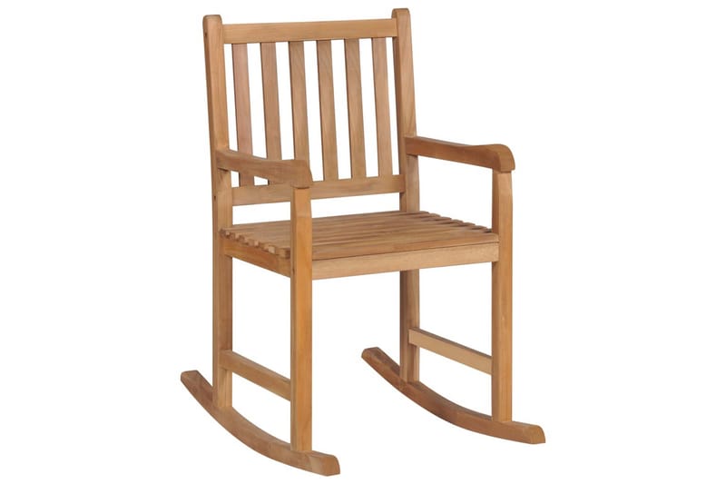 Gungstol med svart dyna massiv teak - Svart - Möbler - Vardagsrum - Stolar & sittmöbler - Snurrstolar & gungstolar