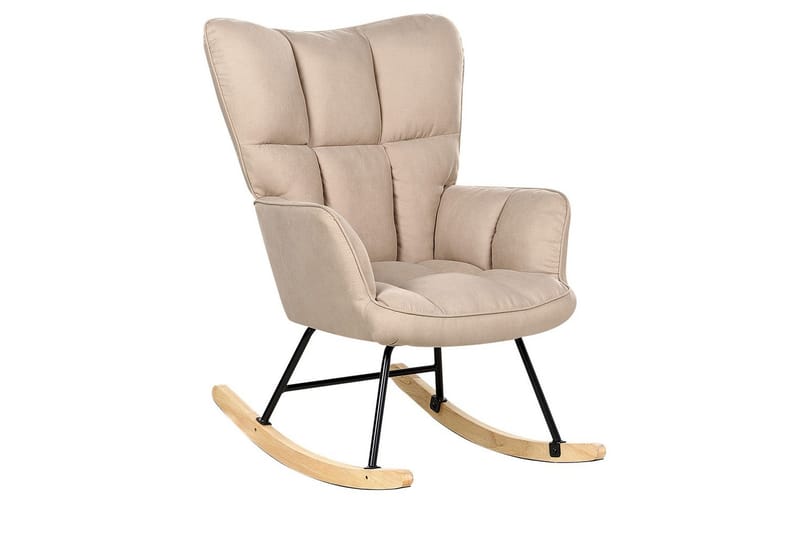 Gungstol Oulu - Beige, svart, ljust trä - Möbler - Vardagsrum - Stolar & sittmöbler - Snurrstolar & gungstolar