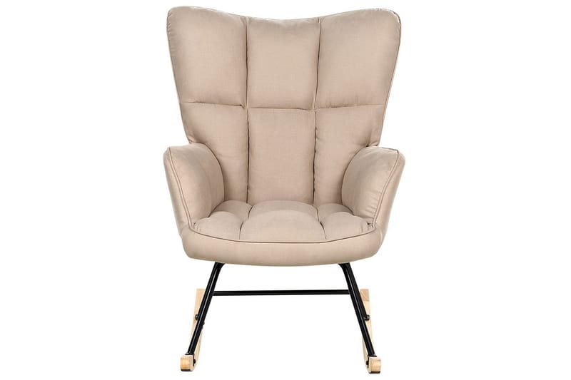 Gungstol Oulu - Beige, svart, ljust trä - Möbler - Vardagsrum - Stolar & sittmöbler - Snurrstolar & gungstolar