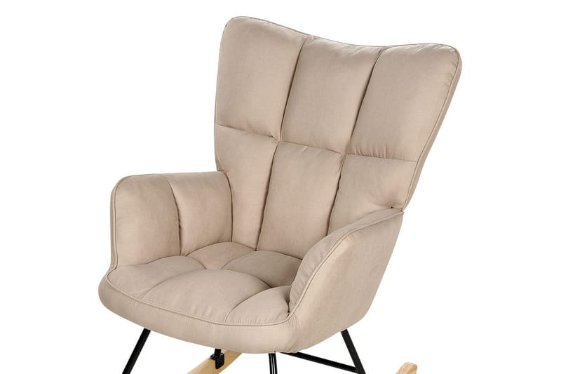 Gungstol Oulu - Beige, svart, ljust trä - Möbler - Vardagsrum - Stolar & sittmöbler - Snurrstolar & gungstolar