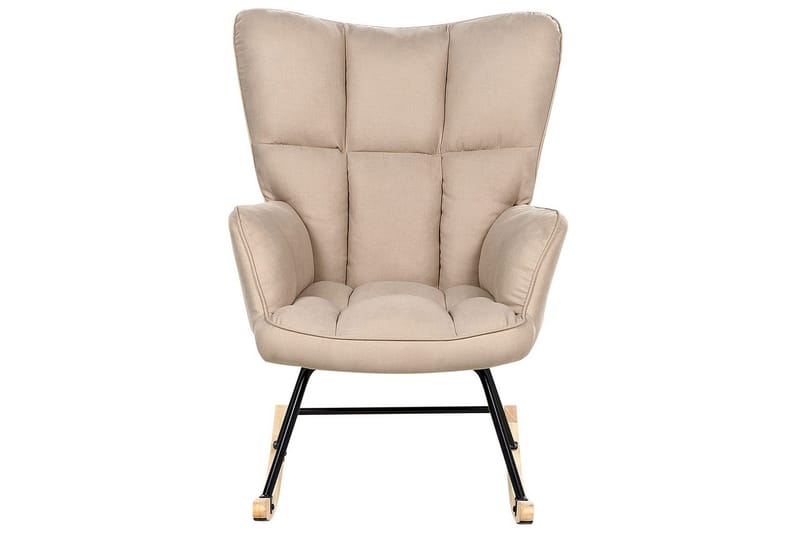 Gungstol Oulu - Beige, svart, ljust trä - Möbler - Vardagsrum - Stolar & sittmöbler - Snurrstolar & gungstolar