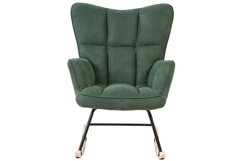 Gungstol Oulu - Grönt, svart, ljust trä - Möbler - Vardagsrum - Stolar & sittmöbler - Snurrstolar & gungstolar