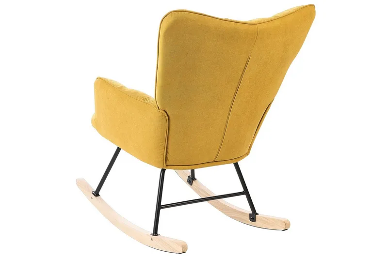 Gungstol Oulu - Gult, svart, ljust trä - Möbler - Vardagsrum - Stolar & sittmöbler - Snurrstolar & gungstolar