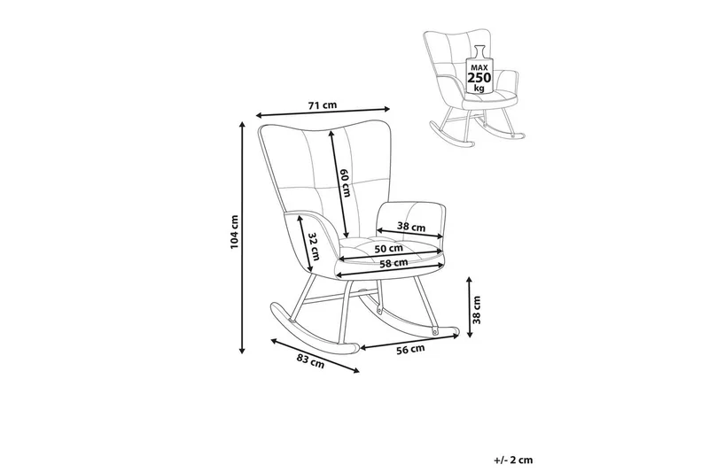 Gungstol Oulu - Gult, svart, ljust trä - Möbler - Vardagsrum - Stolar & sittmöbler - Snurrstolar & gungstolar