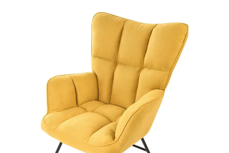 Gungstol Oulu - Gult, svart, ljust trä - Möbler - Vardagsrum - Stolar & sittmöbler - Snurrstolar & gungstolar