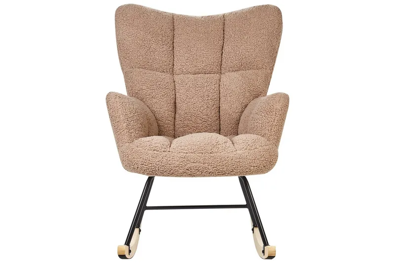 Gungstol Oulu - Sandbeige, svart, ljust trä - Möbler - Vardagsrum - Stolar & sittmöbler - Snurrstolar & gungstolar