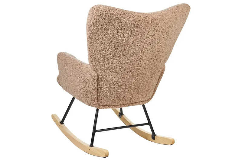 Gungstol Oulu - Sandbeige, svart, ljust trä - Möbler - Vardagsrum - Stolar & sittmöbler - Snurrstolar & gungstolar