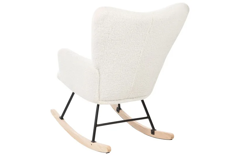 Gungstol Oulu - Vitt, svart, ljust trä - Möbler - Vardagsrum - Stolar & sittmöbler - Snurrstolar & gungstolar