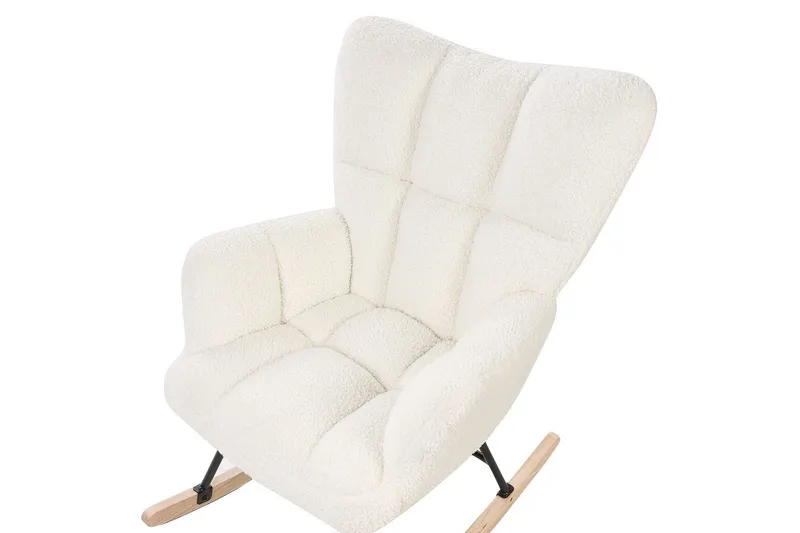 Gungstol Oulu - Vitt, svart, ljust trä - Möbler - Vardagsrum - Stolar & sittmöbler - Snurrstolar & gungstolar