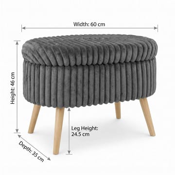 Heba Sittpuff med förvaring 60 cm - Antracit - Möbler - Vardagsrum - Stolar & sittmöbler - Sittpuff