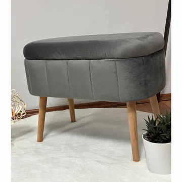 Heba Sittpuff med förvaring 60 cm - Antracit - Möbler - Vardagsrum - Stolar & sittmöbler - Sittpuff