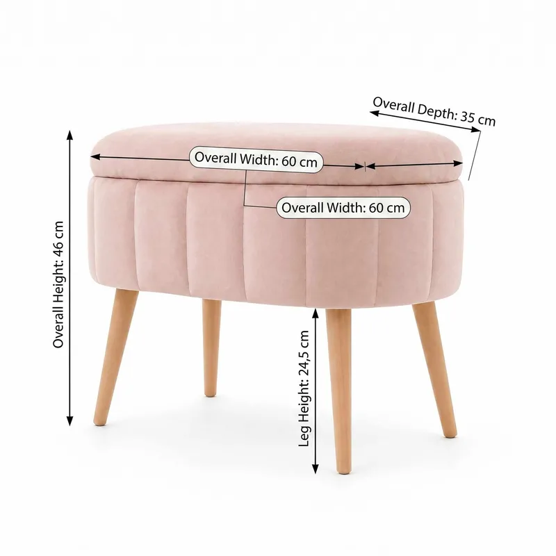 Heba Sittpuff med förvaring 60 cm - Möbler - Vardagsrum - Stolar & sittmöbler - Sittpuff