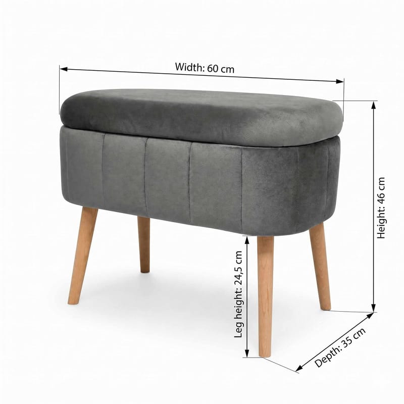 Heba Sittpuff med förvaring 60 cm - Möbler - Vardagsrum - Stolar & sittmöbler - Sittpuff