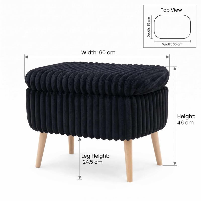 Heba Sittpuff med förvaring 60 cm - Möbler - Vardagsrum - Stolar & sittmöbler - Sittpuff