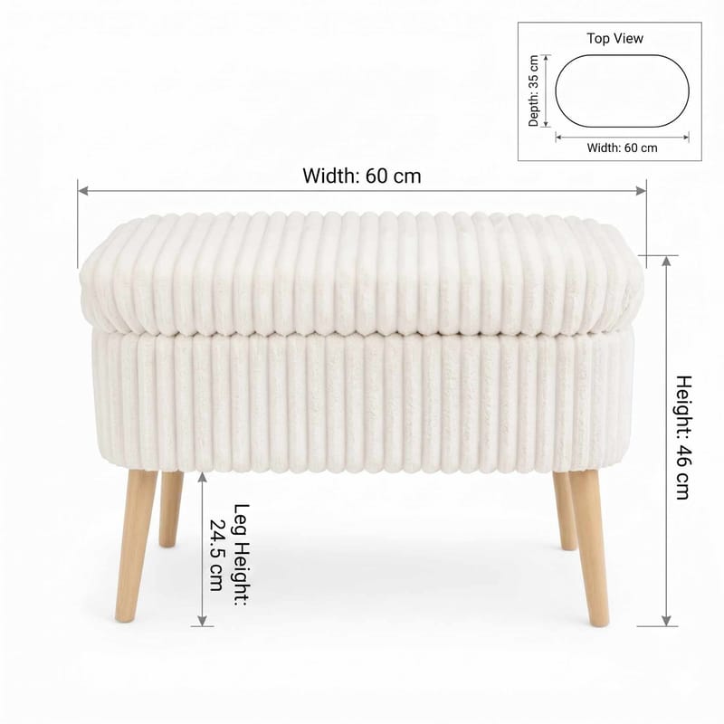Heba Sittpuff med förvaring 60 cm - Möbler - Vardagsrum - Stolar & sittmöbler - Sittpuff