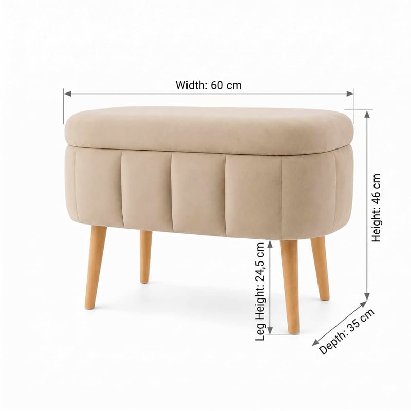 Heba Sittpuff med förvaring 60 cm - Möbler - Vardagsrum - Stolar & sittmöbler - Sittpuff
