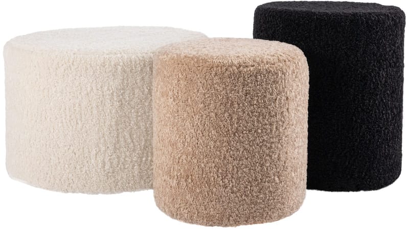 House Puff 35 cm Rund Teddy - Beige - Möbler - Vardagsrum - Stolar & sittmöbler - Sittpuff