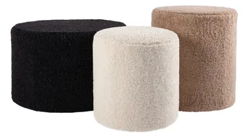 House Puff 35 cm Rund Teddy - Vit - Möbler - Vardagsrum - Stolar & sittmöbler - Sittpuff