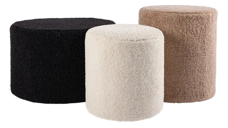 House Puff 35 cm Rund Teddy - Vit - Möbler - Vardagsrum - Stolar & sittmöbler - Sittpuff
