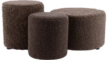 House Puff 40 cm Rund Teddy - Brun - Möbler - Vardagsrum - Stolar & sittmöbler - Sittpuff