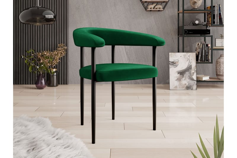 Jacklyn Karmstol - Grön/Svart - Möbler - Vardagsrum - Stolar & sittmöbler - Karmstolar