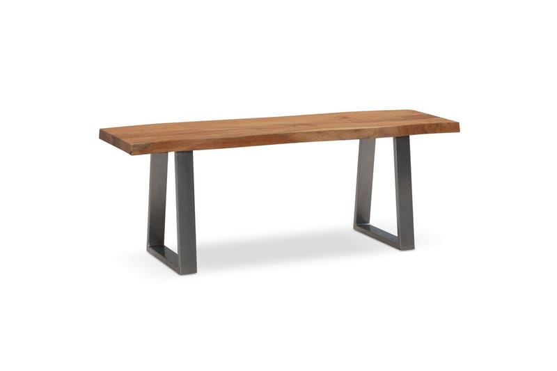 Kapprumsbänk Wohnling Massivt Akaciaträ 120 cm Träkant Hall Silver, Raka Löpare - Silver, Raka Löpare - Möbler - Vardagsrum - Stolar & sittmöbler - Sittbänk