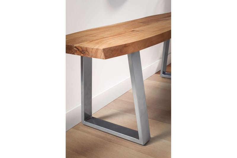 Kapprumsbänk Wohnling Massivt Akaciaträ 120 cm Träkant Hall Silver, Raka Löpare - Silver, Raka Löpare - Möbler - Vardagsrum - Stolar & sittmöbler - Sittbänk