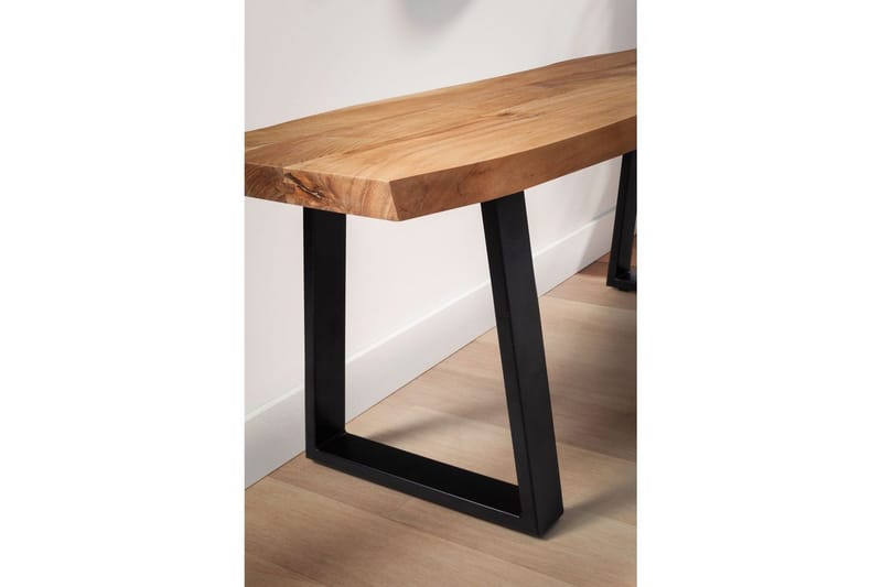 Kapprumsbänk Wohnling Massivt Akaciaträ 120 cm Träkant Hall Svart, Raka Löpningar - Svart, Raka Löpningar - Möbler - Vardagsrum - Stolar & sittmöbler - Sittbänk