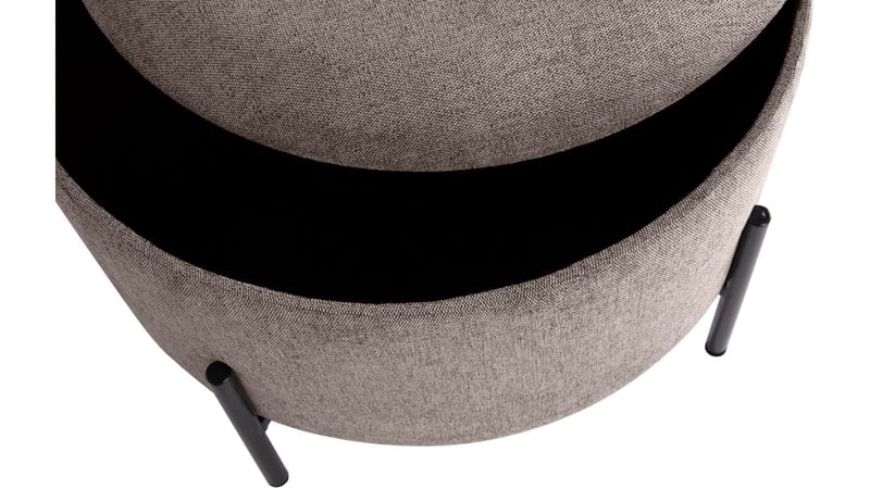 Karan Puff med förvaring 55 cm Rund - Ljusbrun - Möbler - Vardagsrum - Stolar & sittmöbler - Sittpuff