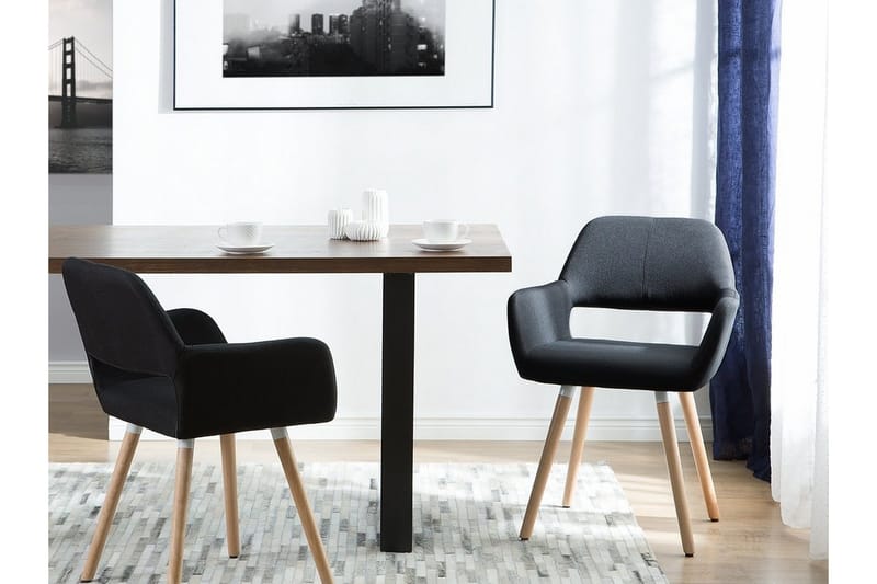 Chicago Stol Set Om 2 St - Svart - Möbler - Vardagsrum - Stolar & sittmöbler - Karmstolar