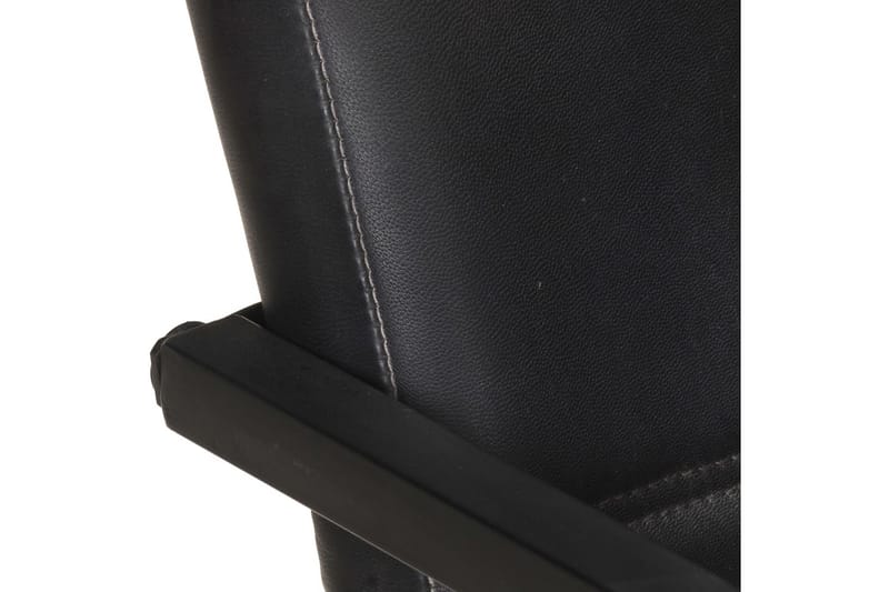 Fribärande matstolar 2 st svart äkta läder - Svart - Matstol & köksstol - Karmstolar