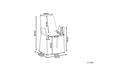 Jeffsy Matstol 2-pack - Sammet/Beigegrå - Möbler - Vardagsrum - Stolar & sittmöbler - Karmstolar
