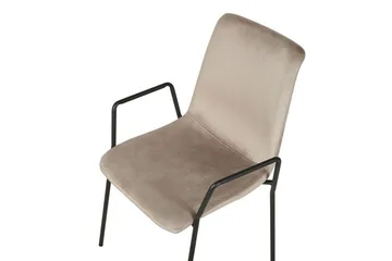 Jeffsy Matstol 2-pack - Sammet/Beigegrå - Möbler - Vardagsrum - Stolar & sittmöbler - Karmstolar