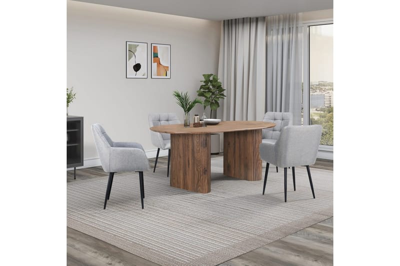 Karmstolar (med armstöd) Loft24 Bostony Karmstol Grå - Möbler - Vardagsrum - Stolar & sittmöbler - Karmstolar