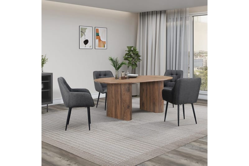 Karmstolar (med armstöd) Loft24 Bostony Karmstol Mörkgrå - Möbler - Vardagsrum - Stolar & sittmöbler - Karmstolar