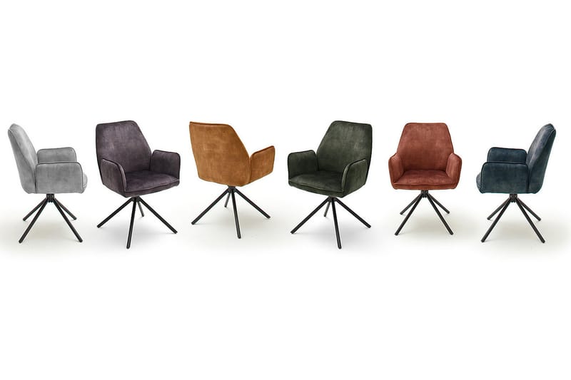 WILLMER Karmstol 4 Ben Gul/Svart - Orange - Möbler - Vardagsrum - Stolar & sittmöbler - Karmstolar