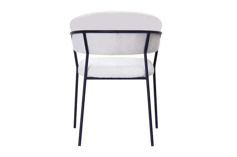 Karol Matstol med armstöd - Vit Bouclé / Metallben Svart - Möbler - Vardagsrum - Stolar & sittmöbler - Karmstolar
