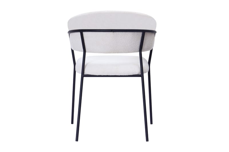 Karol Matstol med armstöd - Vit Bouclé / Metallben Svart - Möbler - Vardagsrum - Stolar & sittmöbler - Karmstolar