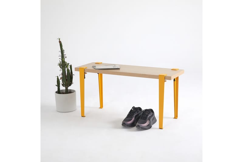 KHALKEUS Sittbänk 90x30 cm Brun/Gul - Möbler - Vardagsrum - Stolar & sittmöbler - Sittbänk