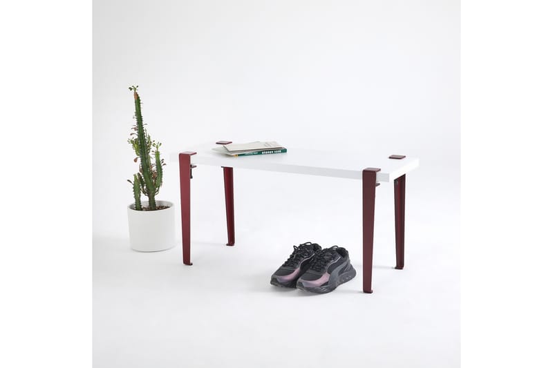 KHALKEUS Sittbänk 90x30 cm Vit/Röd - Möbler - Vardagsrum - Stolar & sittmöbler - Sittbänk