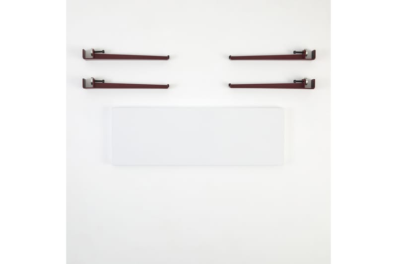 KHALKEUS Sittbänk 90x30 cm Vit/Röd - Möbler - Vardagsrum - Stolar & sittmöbler - Sittbänk