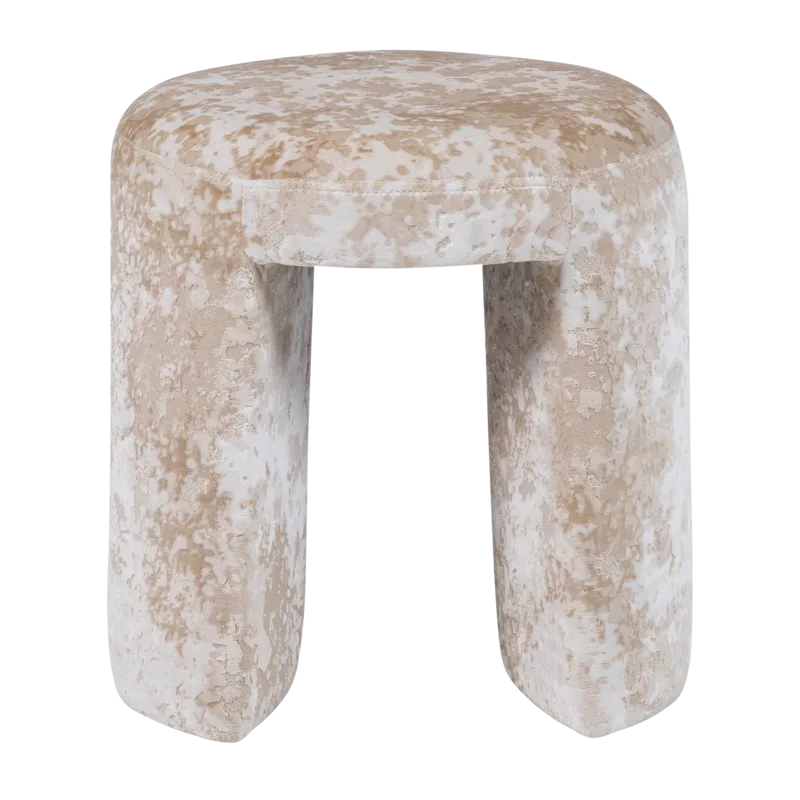 Klädd Pall Charlie 45 cm Rund, Beige