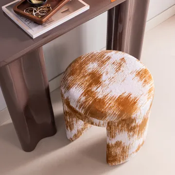 Klädd Pall Charlie 45 cm Rund - Karamell - Möbler - Vardagsrum - Stolar & sittmöbler - Pallar
