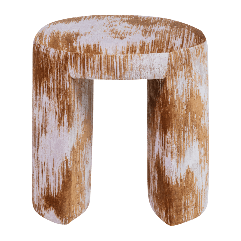 Klädd Pall Charlie 45 cm Rund - Karamell - Möbler - Vardagsrum - Stolar & sittmöbler - Pallar