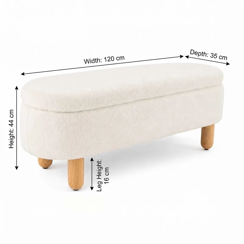 Kumail Sittpuff med förvaring 120 cm - Möbler - Vardagsrum - Stolar & sittmöbler - Sittpuff